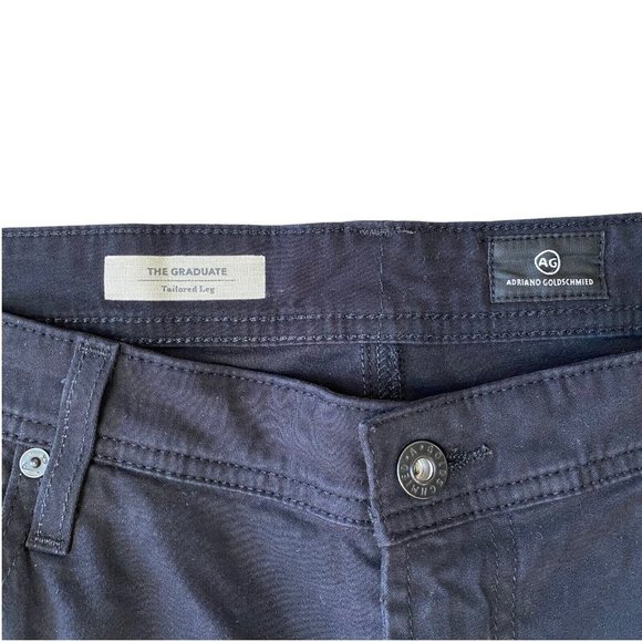 AG Adriano Goldschmied The Graduate Pants Tailored Leg Chino Mens 38x27 Black - Picture 5 of 7